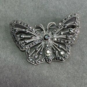 Elegant Silver Butterfly Brooch